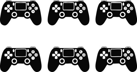 controller gamepads arranged in rows on white background © AIcon Vector