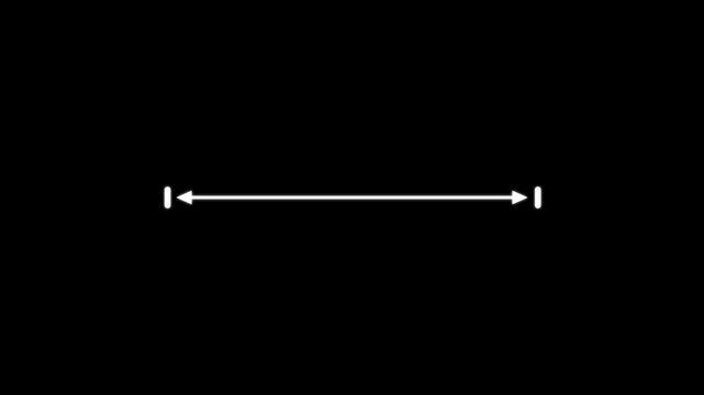 Abstract measuring distance length dotted line animation, isolated on a transparent background.