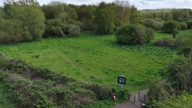 Meadow in Epping Forest Aerial 4K Essex