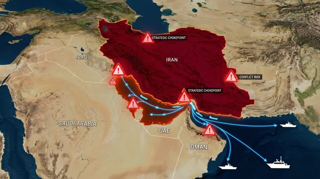 Geopolitical Map Middle East Strategic Chokepoints Conflict Risk.