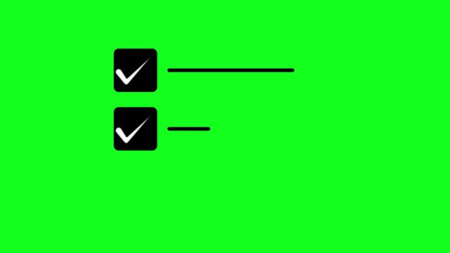 Abstract three check mark white color with three black line animation.
