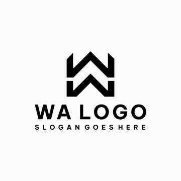 WA AW letter initials logo vector image