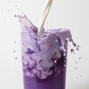 Refreshing ube latte