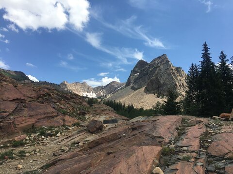 Sundial Peak on the Lake blanche trail, Big Cottonwood Canyon, Salt Lake City, Utah, USA