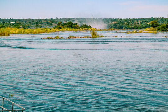 Scenic view of the Zambezi River Above Victoria Falls on the way to the devil's pool, Zambia