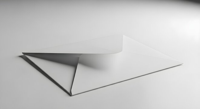 Blank white envelope isolated on white background