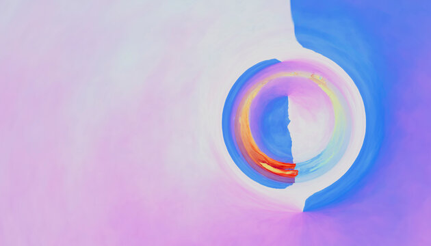Colorful abstract swirl with pastel gradient background art