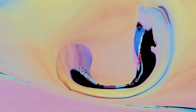 Colorful abstract swirl with pastel gradient and fluid form