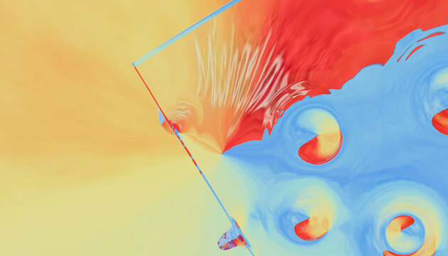 Colorful abstract fluid waves and bubbles in pastel tones