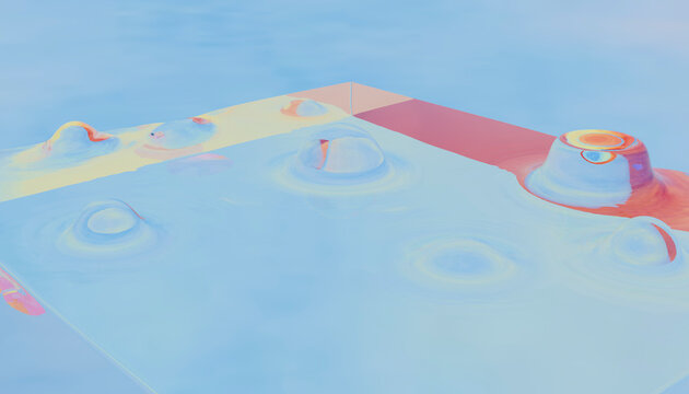 Colorful abstract pastel landscape with soft ripples and forms