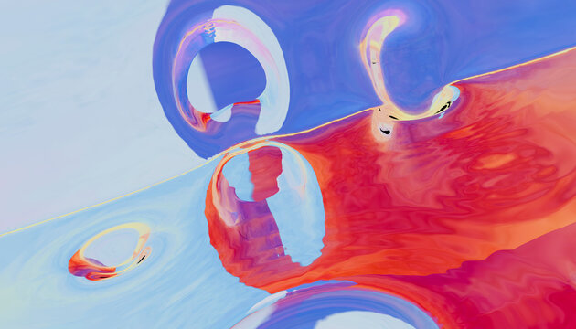 Colorful abstract fluid gradient with glossy liquid forms