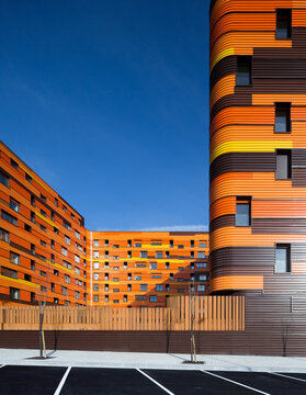 Modern architecture of vibrant urban coliving spaces