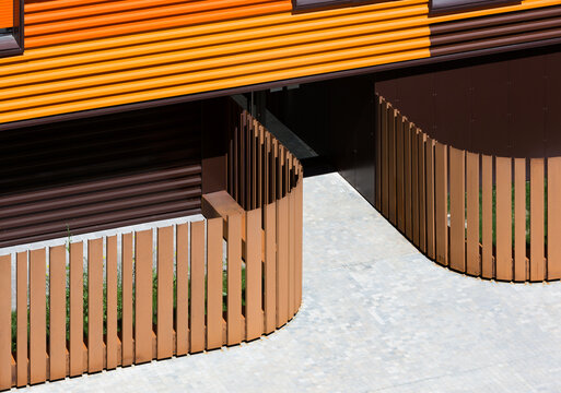 Modern architecture detail with vibrant colors