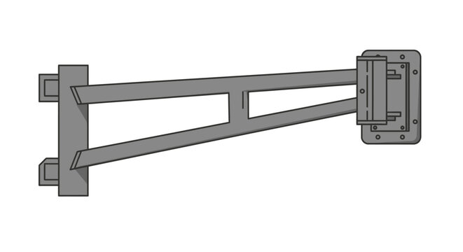 Industrial barrier gate arm with motorized swing mechanism.