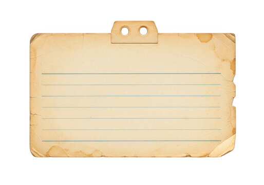 Vintage paper tag with lines isolated on transparent background