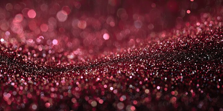 Abstract Red Glitter Bokeh Background with Soft Focus.