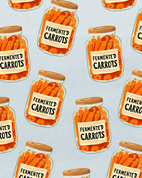 Illustration of fermented carrots for gut health