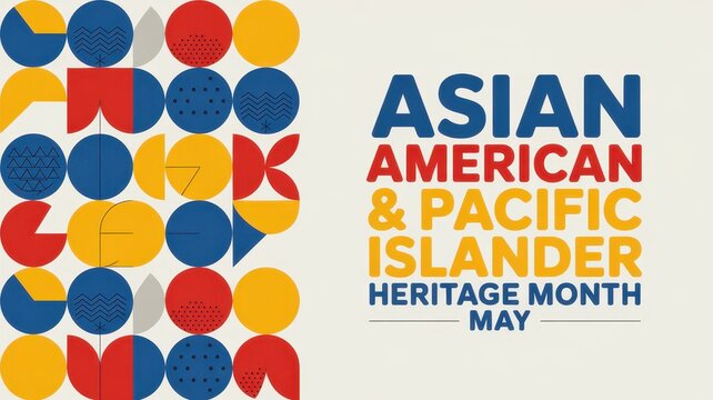 Asian American and Pacific Islander Heritage Month banner with abstract geometric patterns