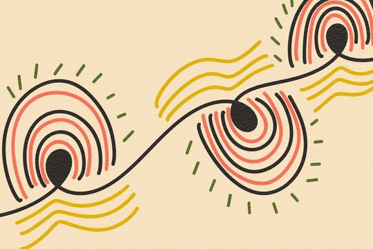 Abstract organic line pattern with arcs and dotted accents