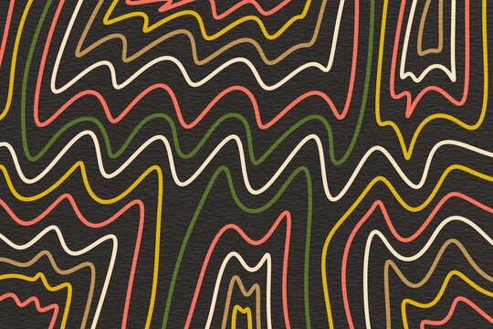 Abstract organic wavy contour lines on dark textured background