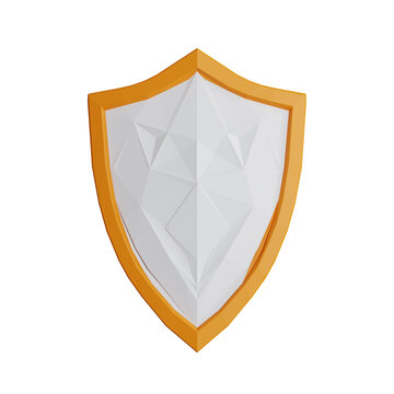 Silver Shield Protection 3d illustration
