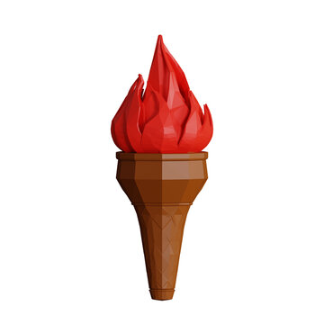Torch Flame Fire 3d illustration