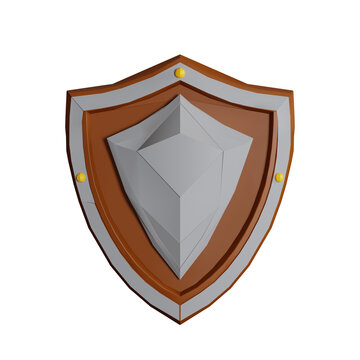 Steel Shield Armor 3d illustration