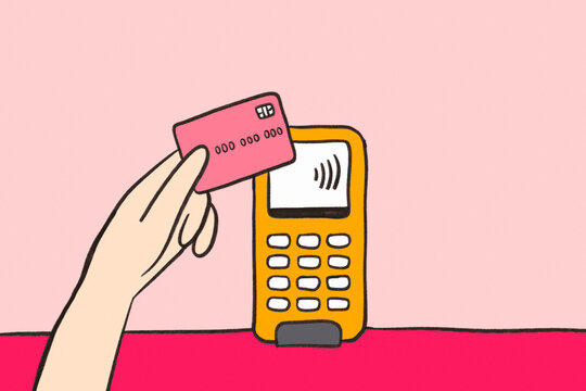 Contactless card payment with POS terminal for a contract