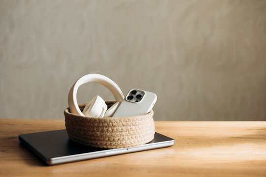 Modern home with gadgets for a digital detox setup