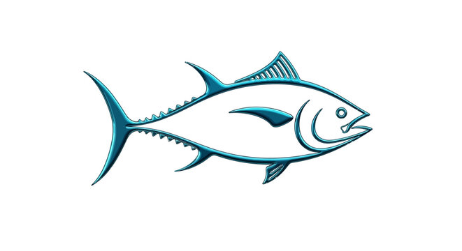 Blue fish swimming alone in water.