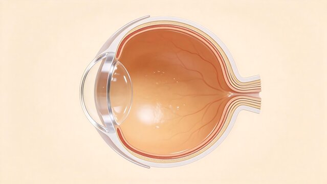 Cross section of human eye anatomy