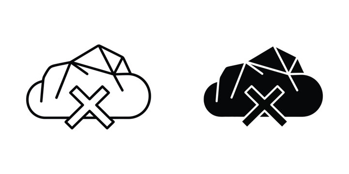 Contrast of cloud storage icons with positive and negative space designs