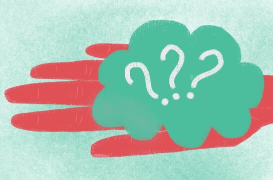 Abstract question mark cloud showing confusion and doubt