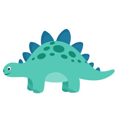 Cartoon dinosaur stegosaurus  tyrannosaurus rex dinosaur vector illustration © Oksana