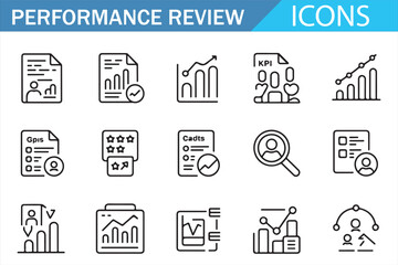 Fototapeta premium Performance Metrics Icons Collection Editable Line Vector Analytics Pack