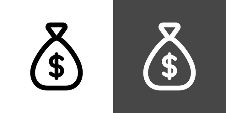 シンプルなドルのお金の袋のアイコン