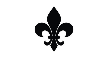 A striking black fleur de lis symbol against a plain white background © MSTMAJEDA
