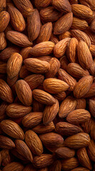 Fototapeta premium Close up Overhead View of Roasted Almonds Sprinkled with Salt and Sugar