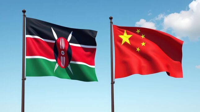 Flags of China and Kenya