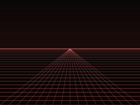 Synthwave Neon Grid Retro 80s Perspective Dark Background