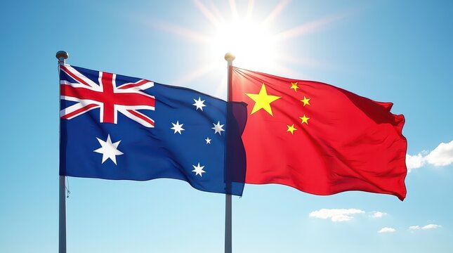 Flags of China and Australi