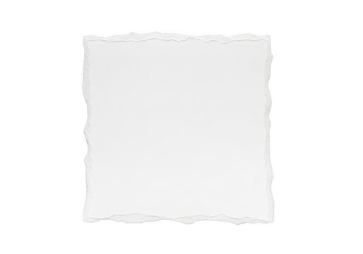 A white square with a torn edge on a white background isolated on transparent background