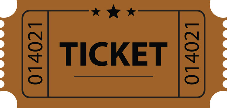 Brown vintage style ticket vector illustration.