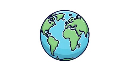Obraz premium A simple world map with continents and oceans outlined in black