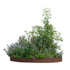Composition of different plants and flowers in a trendy outdoor urban planter © Martin