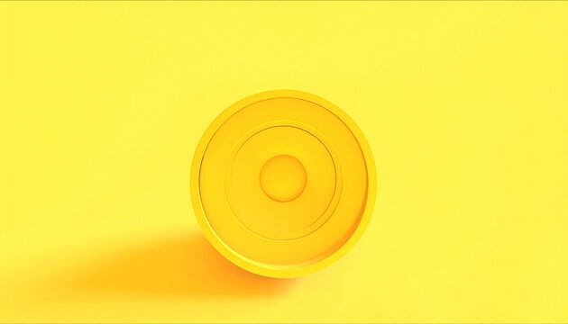Minimalist Circular Container with Concentric Orange and Yellow Layers on Bright Background
