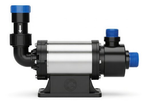 3d rendering of an industrial robotic arm with articulated joints and end-effector isolated on white background