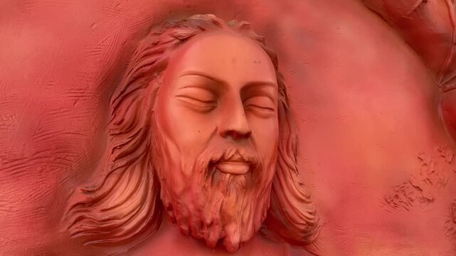 wall sculpture mimicking terracotta art