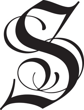Classic Old English Gothic Alphabet: Ornate Blackletter Calligraphy Vector Set