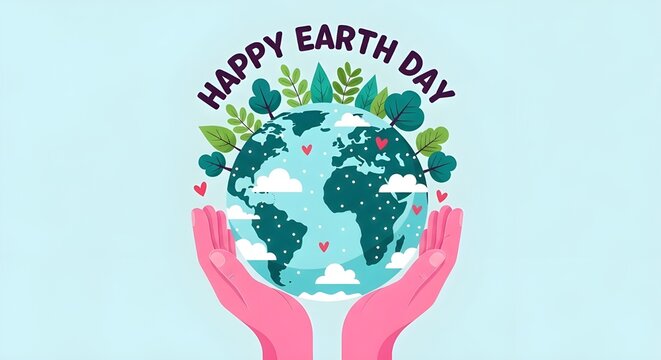 Celebrating earth day with a festive planet illustration